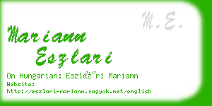 mariann eszlari business card
